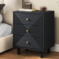 Heynemo Nightstand with 3 Drawers Set of 2, Modern Chest of Drawers for Bedroom, Living Room, Entryway, Black
