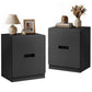 May in Color 2-Drawer Nightstand Set of 2, Handless Bedside Table for Bedroom, Living Room, Hallway, Black