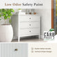 RoyalCraft Large White 3 Drawer Dresser Set of 2 with Fluted Panel, Modern Chest of Drawers with Silent Slide Drawers, Wood Accent Nightstand with Storage for Bedroom Living Room, Nursery, Hallway