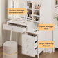 Royalcraft Makeup Vanity Table Set with Sliding Lighted Mirror