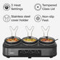Sunvivi Triple Slow Cooker with 3 Spoons, Total 4.5 Quart, Stainless Steel