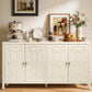 May in Color 60'' Modern Sideboard Cabinet with Adjustable Shelves and 4 Doors, Ideal for Entryway, Living Room, Dining Room, Bedroom, Beige