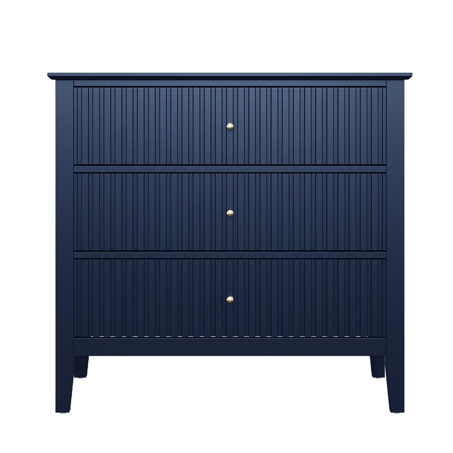 Heynemo Blue 30" Dressers Set of 2, Modern 3-Drawer Wood Nightstands with Ball Bearing Slides, Wide Storage Chests for Bedroom, Living Room, Entryway or Office