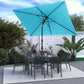 Sunvivi 10 x 6.5 Ft Rectangular Patio Umbrella with Crank and Tilt, Metal Pole Outdoor Umbrella with Polyester Canopy, Blue