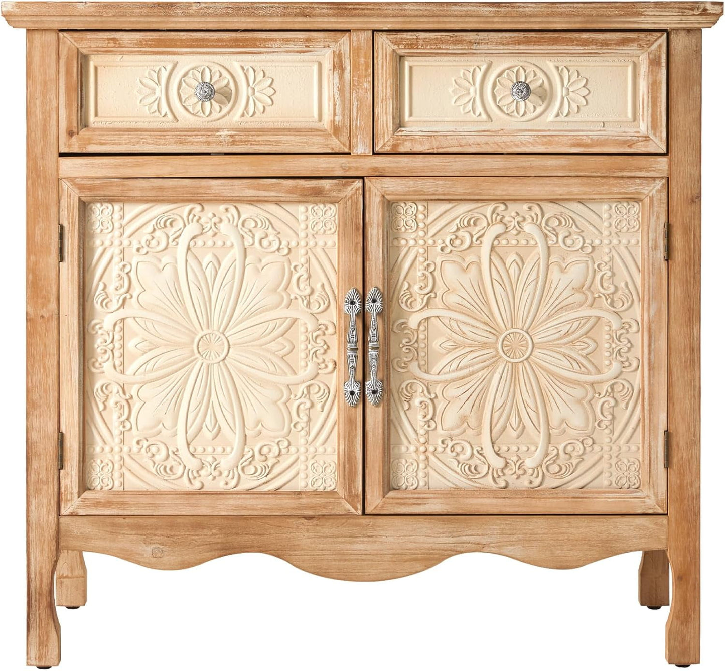 May in Color Storage Cabinet with Drawers and Doors, Kitchen Buffet Sideboard, for Hallway, Dining Room, Living Room, Natural