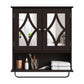 RoyalCraft Bathroom Medicine Cabinet with Mirror, Vanity Wall Mounted Storage Cabinet with Adjustable Shelves and Towel Bar, Hanging Wall Cabinet for Bathroom, Laundry, Living Room, Brown
