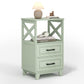 May in Color Tall Nightstand with 2 Drawers and Open Shelf Above, Ideal for Bedroom, Living Room, Home Office