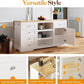 May in Color Modern 59" Kitchen Island with Storage and Drop-Leaf, Wood Island for Kitchen, White