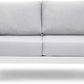 Superjoe Outdoor 2-Seat Patio Aluminum Loveseat Sofa Couch Furniture with Light Grey Cushions, White