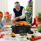 26 Quart Electric Roaster Oven Stainless Steel Turkey Roaster Oven, Self-Basting Lid Removable Insert Pot, Black