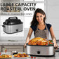 Sunvivi Roaster Oven 26 Quart, Electric Roaster Oven with Visible & Self-Basting Lid, Turkey Roaster Oven with Removable Pan & Rack, Variable Temperature Control, Stainless Steel, Silver