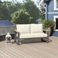 RoyalCraft Aluminum Outdoor Loveseat, All-Weather Metal Patio Furniture Sofa, Patio Sofa Chair for Porch Backyard Garden, Beige
