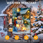 Heynemo Christmas Solar Garden Flag with Lights, LED 12"x18" Double-Sided Snowman Yard Flag,  Snowman Garden Decoration for Lawn, Porch, Path