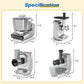 Sunvivi 4-in-1 Stand Mixer 5.3QT with Fermentation, Electric Dough Mixer with Juicer, Meat Grinder & Salad Maker