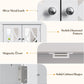 Superjoe Bathroom Medicine Cabinet with Mirror, Vanity Wall Mounted Storage Cabinet with Adjustable Shelves and Towel Bar, Hanging Wall Cabinet for Bathroom, Laundry, Living Room, White