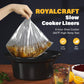 Sunvivi Slow Cooker with 10 Cooking Liners, 3 Pot 1.5 Quart Oval Crock Food Warmer Buffet Server, Stainless Steel, Silver