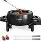 Electric Fondue Pot Set 3 Quart Fondue Set for Melting Chocolate Cheese with 8 Color-Coded Forks