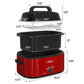 Sunvivi 22 Quart Electric Turkey Roaster Oven with Visible Glass Lid,Removable Pan & Rack, Stainless Steel,Red-3