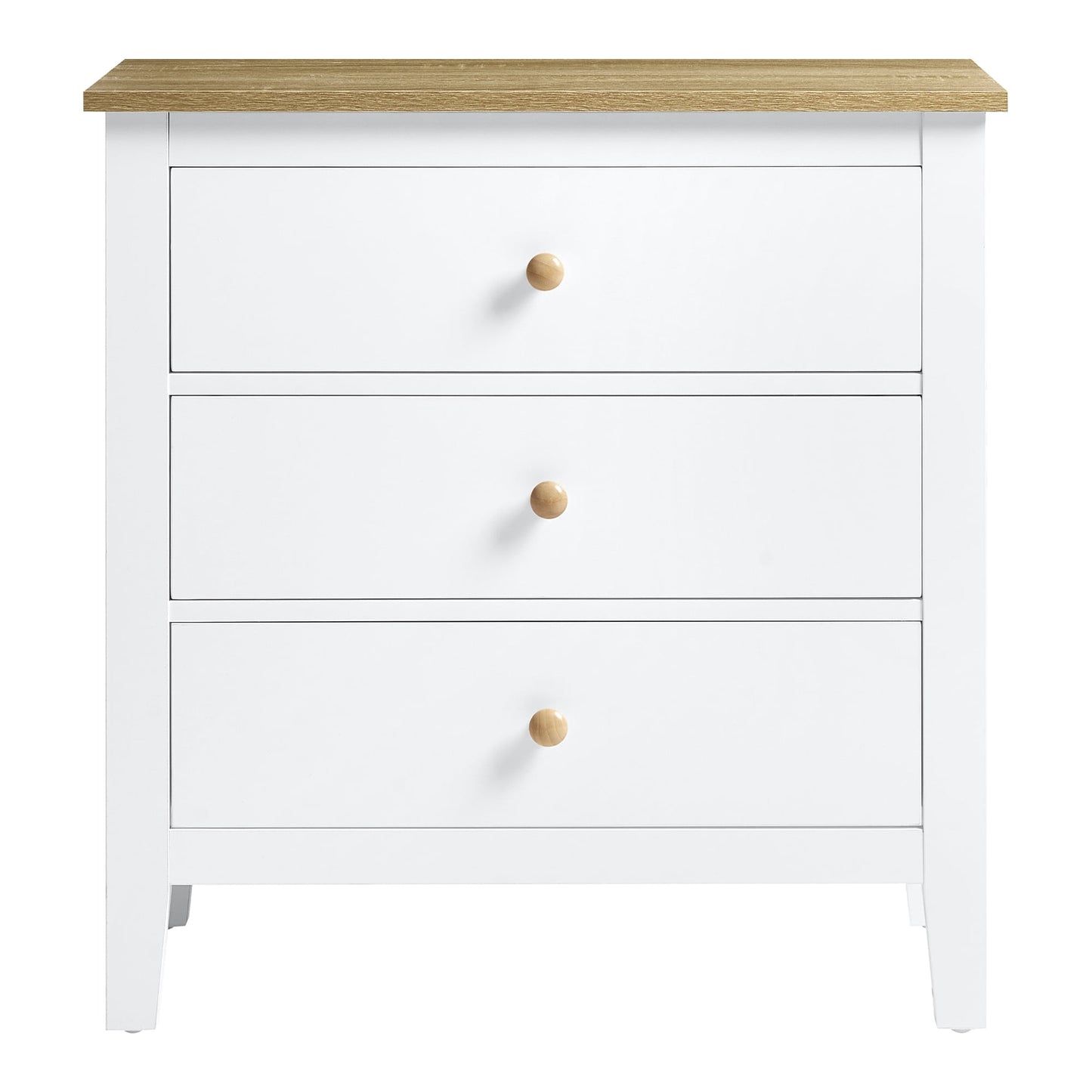 May in Color Large Nightstand with 3 Spacious Drawers, Modern Bedside Table with Solid Wood Knobs for Bedroom Living Room