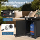 Heynemo 30" Outdoor propane fire pit table with Lid & Lava Rocks, 2in1 50,000 BTU Outdoor Gas Fire Pit Table with Waterproof Cover
