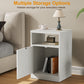 Heynemo white Nightstand with Storage Shelf & Door, Faux Drawer Design End Table, Compact Side Table for Bedrooms, Dorm Rooms & Small Spaces, Set of 2