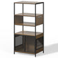 Dog Crate Furniture with Display Shelf, Decorative Dog Crate Industrial Bookshelf with Kennel, Furniture Style Dog Crate for Medium Dog, Cat Litter Box Furniture, Brown