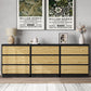 May in Color Wide Nightstand with 3 Drawers Set of 2, Black Large Nightstand for Bedroom, Home and Office, Black and Wood
