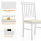 Heynemo Wooden Dining Chairs Set of 6, Modern Dining Chairs with Rubberwood Legs, 350LBS Capacity, Leather Side Seat for Kitchen, Dining Room, Living Room, Home Office, Courtyard, Terrace, White
