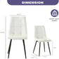 Royalcraft Modern Kitchen Chairs, Dining Chairs Set of 4, White Dining Chairs with Cushion Seat and Metal Legs for Living Room, Bedrooms, Kitchen, Beige