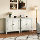 May in Color 2-Door Wood Buffet Cabinet, Bohemian Farmhouse Sideboard, for Entryway, Bedroom, Dining & Living Room, White
