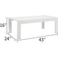Superjoe Outside Patio Aluminum Coffee Table, Outdoor End Table with Aluminum Frame, Modern All-Weather Metal Rectangle Table Garden Furniture, White