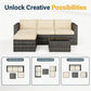 Mayincolor 5 Piece Outdoor Patio Sectional Furniture Set, Rattan Outside Couch, Wicker Conversation Sofa for Balcony, Porch, Backyard, Deck, Garden,Beige
