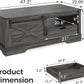 Farmhouse Coffee Table with Storage and Sliding Barn Door, 48'' Rustic Living Room Table , Rectangular Center Table