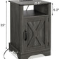RoyalCraft White Nightstand with Charging Station, Farmhouse Bedside Table with X-Shaped Design,Wooden Rustic End Table with Large Storage Room and Shelf for Bedroom, Living Room, Solid White