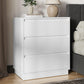 May in Color White Nightstand Set of 3, Bedroom End Table with 3 Drawers, Bedside Table