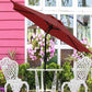 RoyalCraft 7.5 Ft Patio Umbrella Outdoor Market Table Umbrella Luxury Aluminum Pole Umbrella with Push Button Tilt and Crank, 6 Ribs, Polyester Canopy, Dark Red