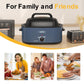 Heynemo 26-Quart Electric Roaster Oven with Viewing Lid, Defrost/Warm Function, Blue