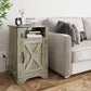 RoyalCraft White Nightstand with Charging Station, Farmhouse Bedside Table with X-Shaped Design,Wooden Rustic End Table with Large Storage Room and Shelf for Bedroom, Living Room, Solid White