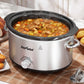 SUNVIVI Small Slow Cooker 4QT, Mini Food Warmer with 3 Heating Settings, Removable Ceramic Pot, Dishwasher Safe Glass Lid, Stainless Steel