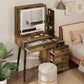 Royalcraft Makeup Vanity Table Set with Sliding Lighted Mirror