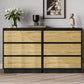 May in Color Wide Nightstand with 3 Drawers Set of 2, Black Large Nightstand for Bedroom, Home and Office, Black and Wood
