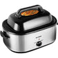24 Quart Electric Roaster Oven, Stainless Steel Buffet Turkey Roaster Oven with Self-Basting Lid Removable Pan, Silver