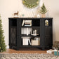 Heynemo Corner TV Stand with Adjustable Shelves and Acrylic Doors, TV Cabinet for Living Room, Bedroom