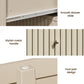 May in Color Modern Fluted Nightstand with 2 Drawers and Storage Shelf- Beige