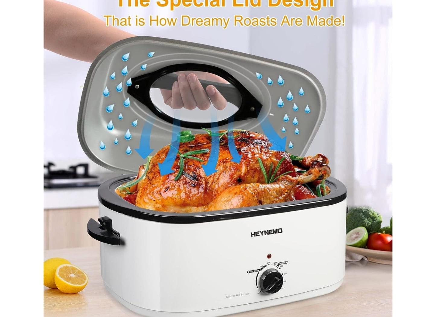 Cozy Home 1450W 26qt Stainless Steel Electric Roaster Oven