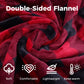 Heynemo 50" x 60" Electric Blankets Heated Throw Soft Flannel Heating Blanket with 4 Hours Auto Off, 5 Years Warranty, ETL Certified, Machine Washable, Red & Black
