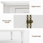 Superjoe Buffet Sideboard Table Set of 2, 59'' Mid Century Modern Console Table, Media Cabinet with 4 Doors, Accent Cabinet Wood Sideboard, for Entryway, Living Room, Dining Room, White