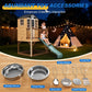 May in Color 9-in-1 Multifunctional Wooden Playhouse with Slide, Sandbox, and Kitchen - A Durable Backyard Adventure Playset for Kids Ages 3-10