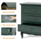 Green 3 Drawer Dresser, Modern Wood Chest, Silent Slide Organizer for Bedroom, Living Room