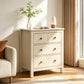 May in Color Beige 3 Drawer Dresser Set of 2, 27" Tall Nightstand Organizer, Wood Chest of Drawers with Storage, for Bedroom, Living Room, Entryway